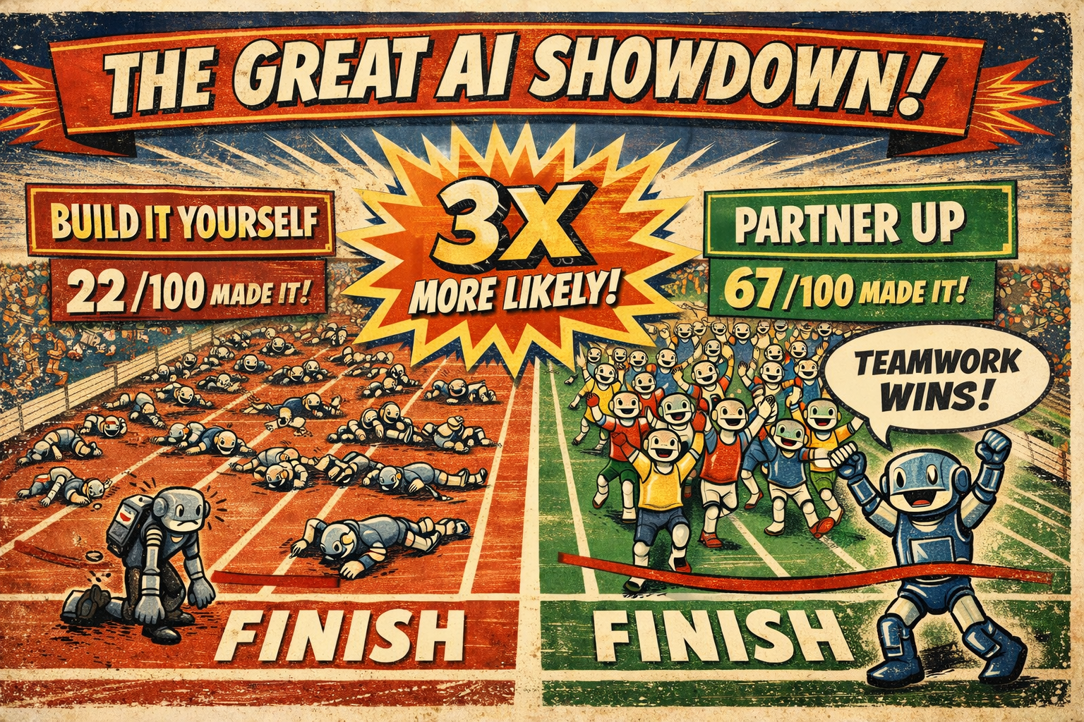 Comparison of build vs buy success rates