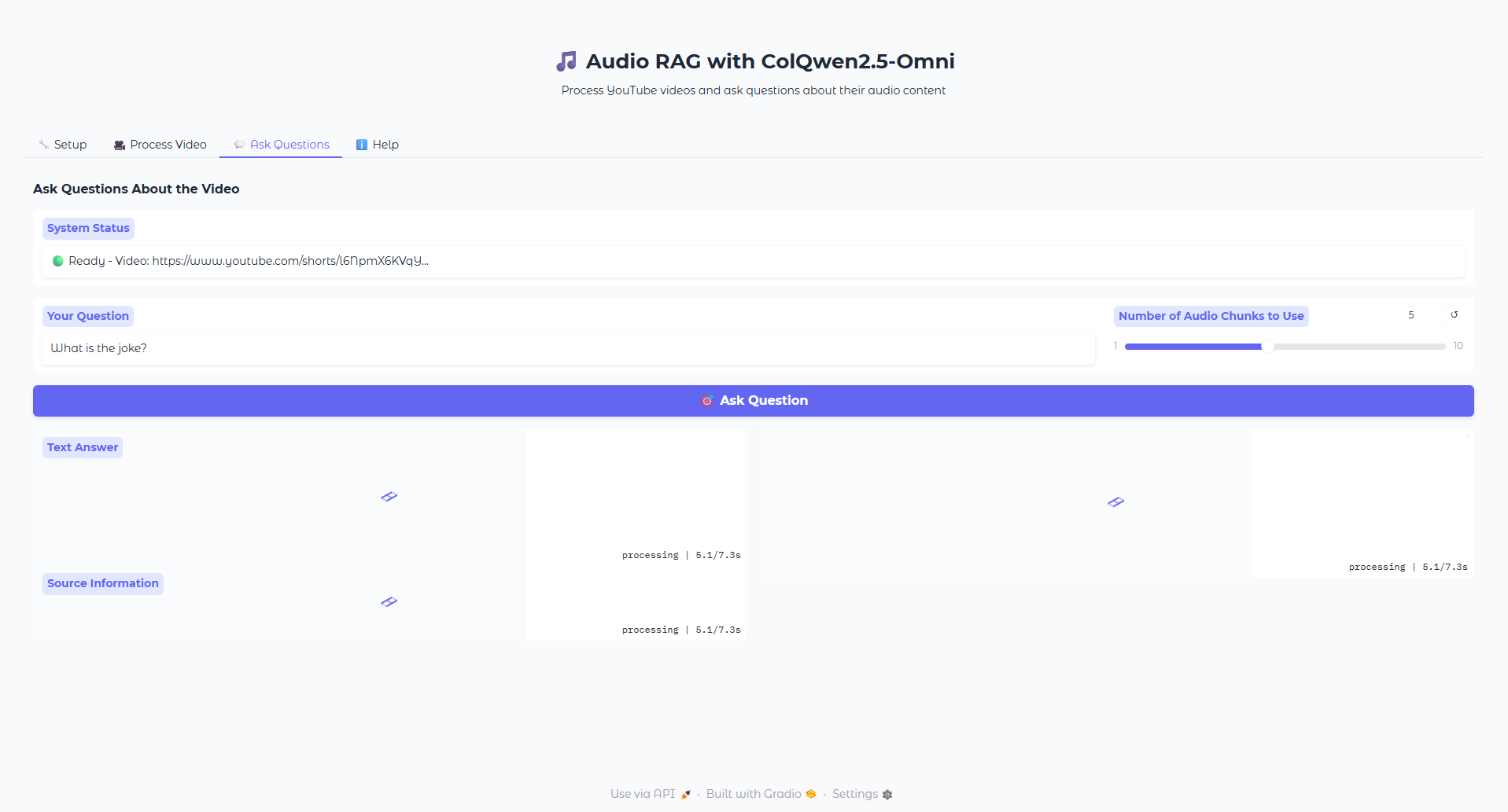 Ask Questions Interface