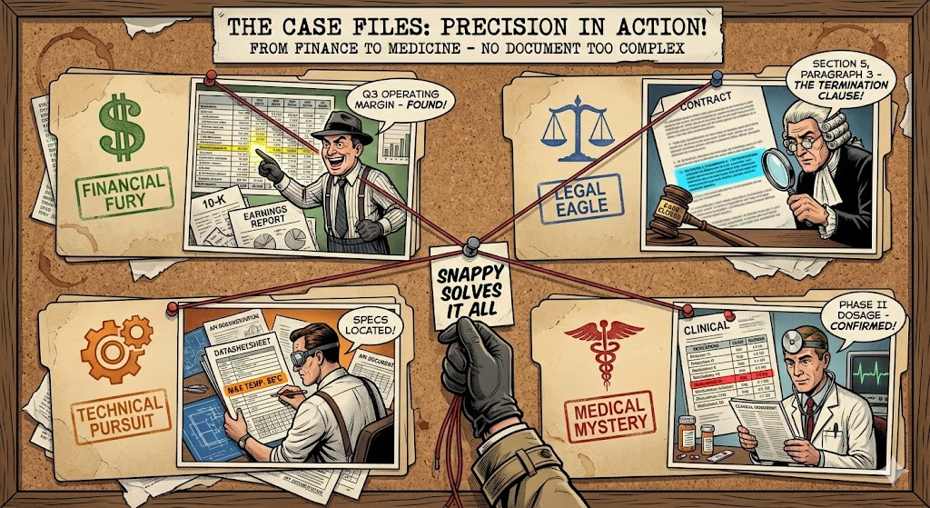 Collage of example documents representing various use cases for spatially grounded document retrieval